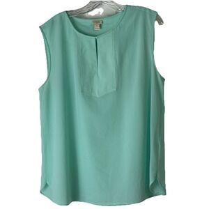 J. Crew Factory -‎ Sleeveless Mint Green Top Sz 14 Flowy Vacation